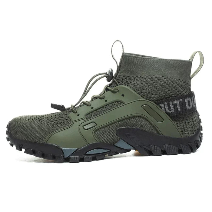 High-Top Barefoot Shoes with Sock Collar and Lace-Up Closure