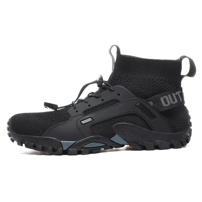 High-Top Barefoot Shoes with Sock Collar and Lace-Up Closure