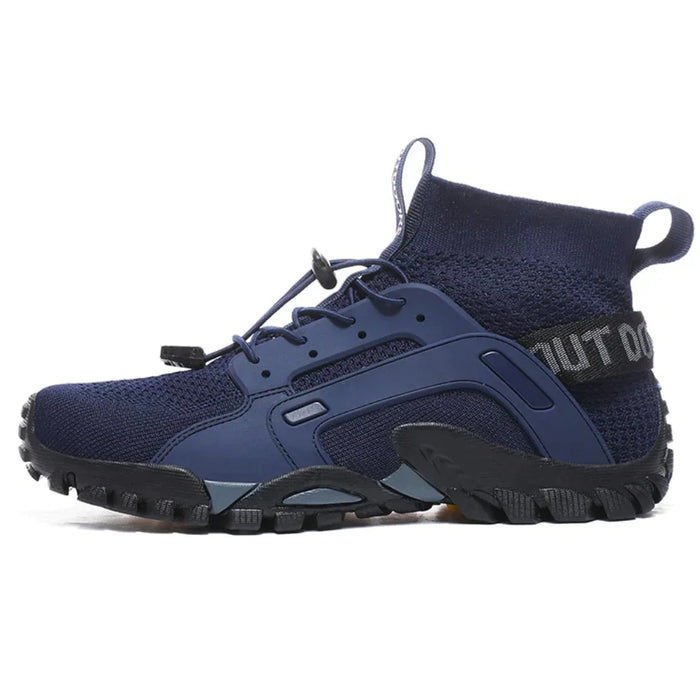 High-Top Barefoot Shoes with Sock Collar and Lace-Up Closure