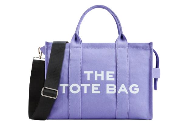 Women's Canvas Tote Bag with Crossbody Strap and Logo