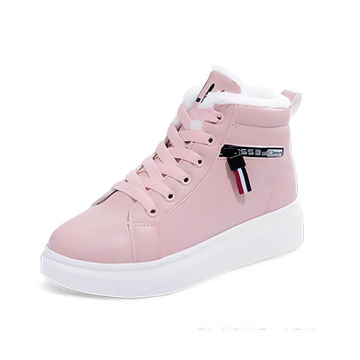 Women's High-Top Platform Sneakers with Lace-Up Closure