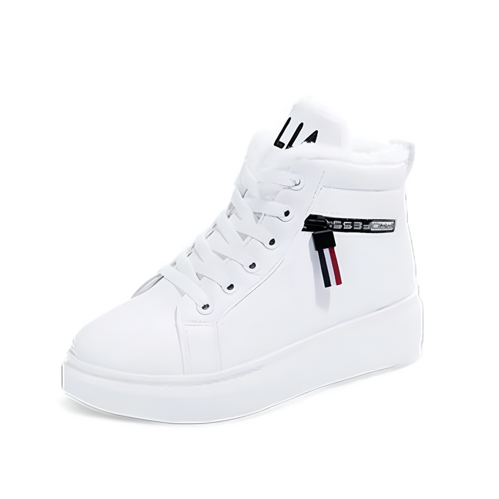 Women's High-Top Platform Sneakers with Lace-Up Closure