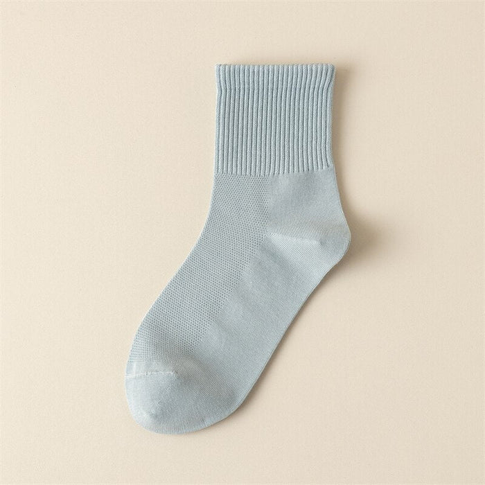 Women's Ribbed Ankle Socks with Mesh Body