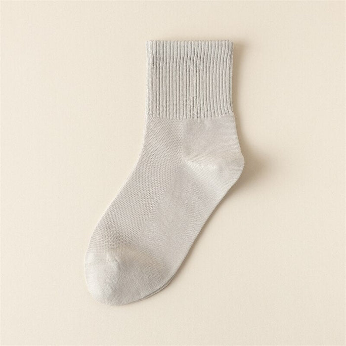 Women's Ribbed Ankle Socks with Mesh Body
