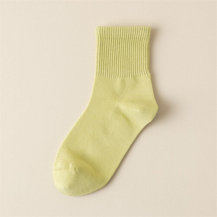 Women's Ribbed Ankle Socks with Mesh Body