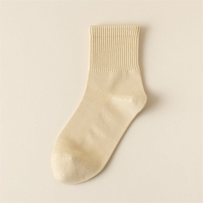 Women's Ribbed Ankle Socks with Mesh Body