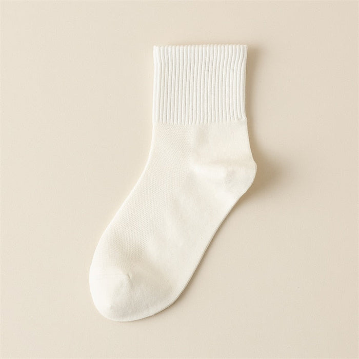 Women's Ribbed Ankle Socks with Mesh Body