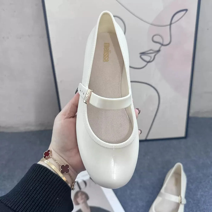 Women's Glitter Ballet Flats with Bow Detail
