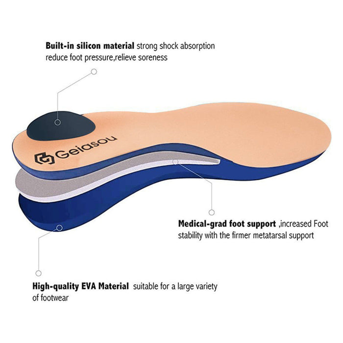Orthopedic Arch Support Insoles Memory Foam for Plantar Fasciitis Relief